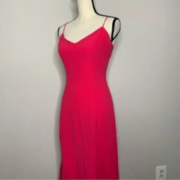 NWT J. Crew Pink Drapey Spaghetti Strap Maxi Dress With Side Slit - Picture 8 of 14